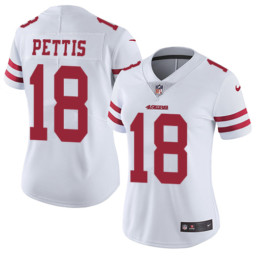 Nike 49ers #18 Dante Pettis White Women's Stitched NFL Vapor Untouchable Limited Jersey Nike 49ers #18 Dante Pettis White Women's Stitched NFL Vapor Untouchable Limited Jersey