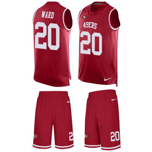 Nike 49ers #20 Jimmie Ward Red Team Color Men's Stitched NFL Limited Tank Top Suit Jersey