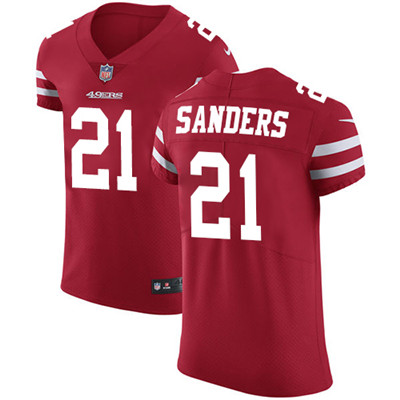 Nike 49ers #21 Deion Sanders Red Team Color Men's Stitched NFL Vapor Untouchable Elite Jersey