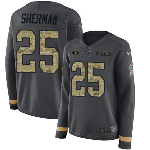 Nike 49ers #25 Richard Sherman Anthracite Salute to Service
