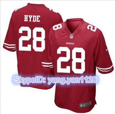 Nike 49ers #28 Carlos Hyde Red Team Color Stitched NFL Elite Jersey