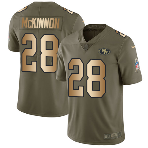 Nike 49ers #28 Jerick McKinnon Olive Gold Youth Stitched NFL Limited 2017 Salute to Service Jersey Nike 49ers #28 Jerick McKinnon Olive Gold Youth Stitched NFL Limited 2017 Salute to Service Jersey