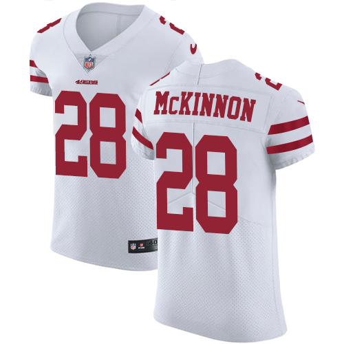 Nike 49ers #28 Jerick McKinnon White Men's Stitched NFL Vapor Untouchable Elite Jersey Nike 49ers #28 Jerick McKinnon White Men's Stitched NFL Vapor Untouchable Elite Jersey