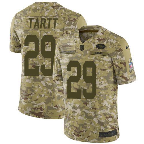 Nike 49ers #29 Jaquiski Tartt Camo Men's Stitched NFL Limited 2018 Salute To Service Jersey Nike 49ers #29 Jaquiski Tartt Camo Men's Stitched NFL Limited 2018 Salute To Service Jersey