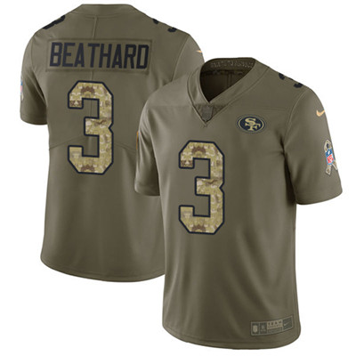 Nike 49ers #3 C.J. Beathard Olive Camo Youth Stitched NFL Limited 2017 Salute to Service Jersey Nike 49ers #3 C.J. Beathard Olive Camo Youth Stitched NFL Limited 2017 Salute to Service Jersey