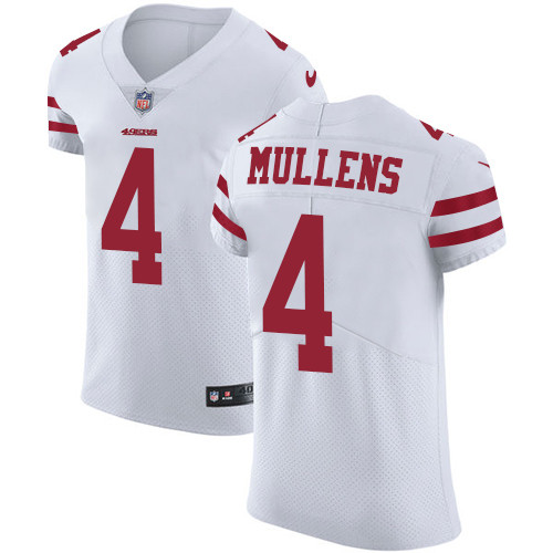 Nike 49ers #4 Nick Mullens White Men's Stitched NFL Vapor Untouchable Elite Jersey