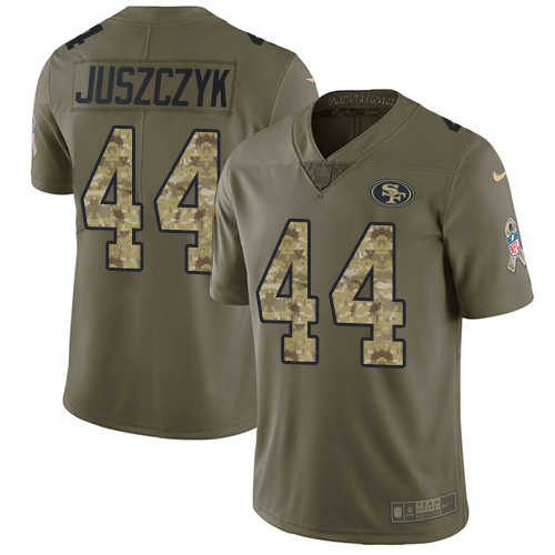 Nike 49ers #44 Kyle Juszczyk Olive Camo Youth Stitched NFL Limited 2017 Salute to Service Jersey