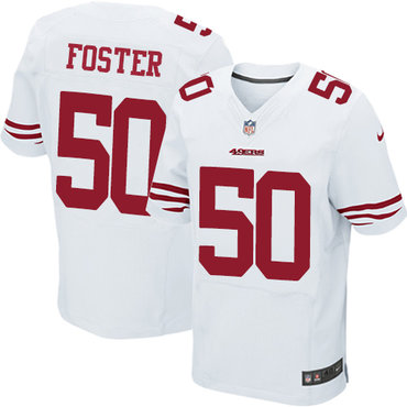 Nike 49ers #50 Reuben Foster White Men's Stitched NFL Elite Jersey Nike 49ers #50 Reuben Foster White Men's Stitched NFL Elite Jersey