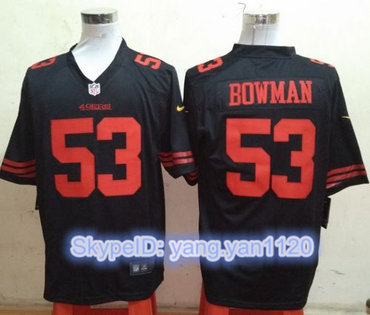 Nike 49ers #53 NaVorro Bowman Black Alternate Men's Stitched NFL Game Jersey