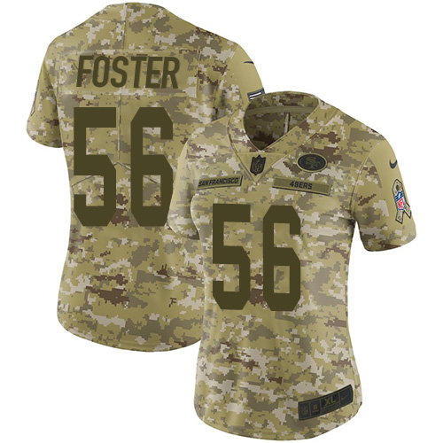 Nike 49ers #56 Reuben Foster Camo Women's Stitched NFL Limited 2018 Salute to Service Jersey