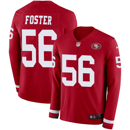 Nike 49ers #56 Reuben Foster Red Team Color Men's Stitched NFL Limited Therma Long Sleeve Jersey Nike 49ers #56 Reuben Foster Red Team Color Men's Stitched NFL Limited Therma Long Sleeve Jersey