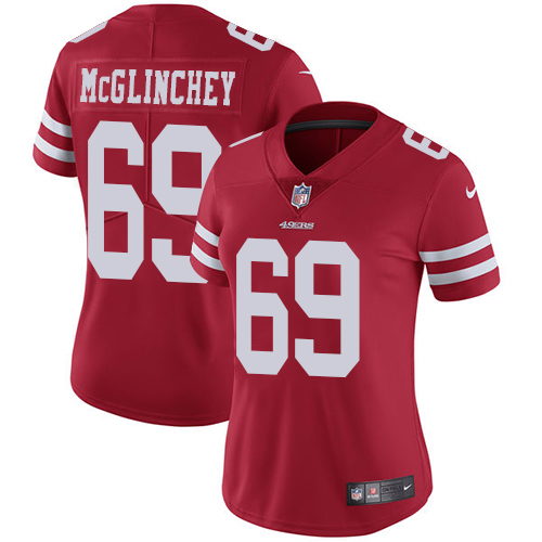 Nike 49ers #69 Mike McGlinchey Red Team Color Women's Stitched NFL Vapor Untouchable Limited Jersey Nike 49ers #69 Mike McGlinchey Red Team Color Women's Stitched NFL Vapor Untouchable Limited Jersey