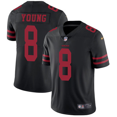 Nike 49ers #8 Steve Young Black Alternate Youth Stitched NFL Vapor Untouchable Limited Jersey