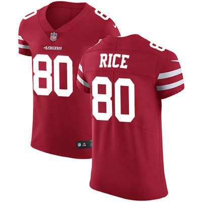 Nike 49ers #80 Jerry Rice Red Team Color Men's Stitched NFL Vapor Untouchable Elite Jersey