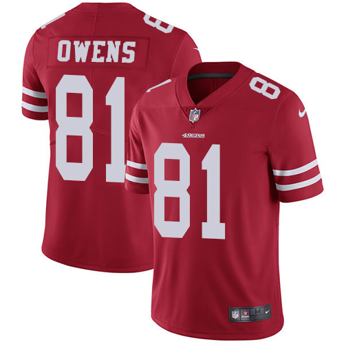 Nike 49ers #81 Terrell Owens Red Team Color Men's Stitched NFL Vapor Untouchable Limited Jersey Nike 49ers #81 Terrell Owens Red Team Color Men's Stitched NFL Vapor Untouchable Limited Jersey