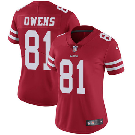 Nike 49ers #81 Terrell Owens Red Team Color Women's Stitched NFL Vapor Untouchable Limited Jersey Nike 49ers #81 Terrell Owens Red Team Color Women's Stitched NFL Vapor Untouchable Limited Jersey