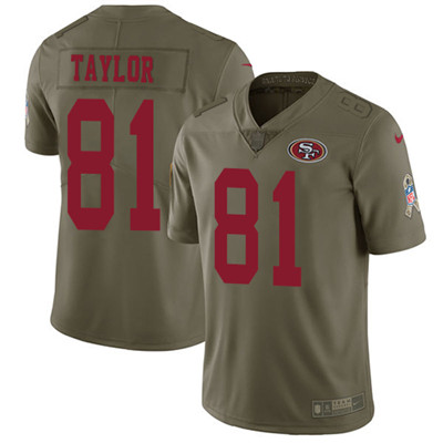 Nike 49ers #81 Trent Taylor Olive Men's Stitched NFL Limited 2017 Salute To Service Jersey Nike 49ers #81 Trent Taylor Olive Men's Stitched NFL Limited 2017 Salute To Service Jersey