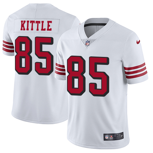Nike 49ers #85 George Kittle White Rush Youth Stitched NFL Vapor Untouchable Limited Jersey Nike 49ers #85 George Kittle White Rush Youth Stitched NFL Vapor Untouchable Limited Jersey