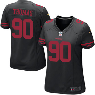 Nike 49ers #90 Solomon Thomas Black Alternate Women's Stitched NFL Elite Jersey