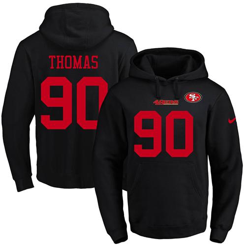 Nike 49ers #90 Solomon Thomas Black Men's Name & Number Pullover NFL Hoodie