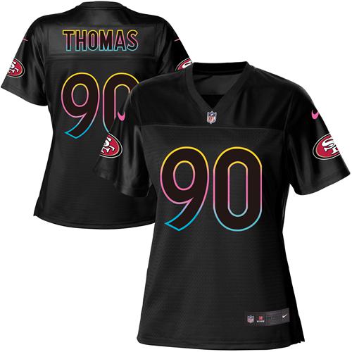 Nike 49ers #90 Solomon Thomas Black Women's NFL Fashion Game Jersey