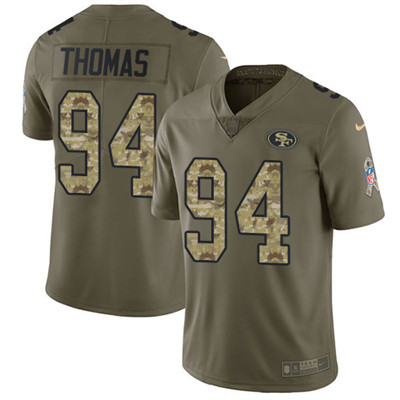 Nike 49ers #94 Solomon Thomas Olive Camo Youth Stitched NFL Limited 2017 Salute to Service Jersey