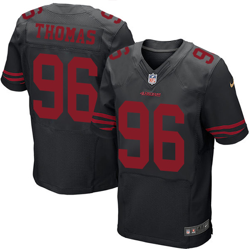 Nike 49ers #96 Solomon Thomas Black Alternate Men's Stitched NFL Elite Jersey