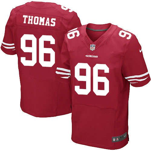 Nike 49ers #96 Solomon Thomas Red Team Color Men's Stitched NFL Elite Jersey