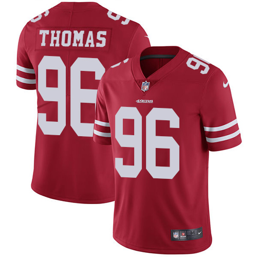 Nike 49ers #96 Solomon Thomas Red Team Color Men's Stitched NFL Vapor Untouchable Limited Jersey Nike 49ers #96 Solomon Thomas Red Team Color Men's Stitched NFL Vapor Untouchable Limited Jersey