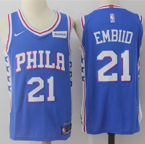 Nike 76ers #21 Joel Embiid Blue Stitched NBA Jersey Nike 76ers #21 Joel Embiid Blue Stitched NBA Jersey