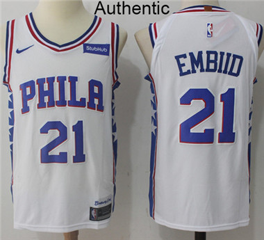 Nike 76ers #21 Joel Embiid White NBA Authentic Jersey Nike 76ers #21 Joel Embiid White NBA Authentic Jersey