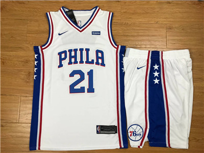 Nike 76ers #21 Joel Embiid White Swingman Jersey(With Shorts) Nike 76ers #21 Joel Embiid White Swingman Jersey(With Shorts)