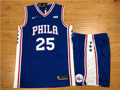 Nike 76ers #25 Ben Simmons Blue Swingman Jersey(With Shorts) Nike 76ers #25 Ben Simmons Blue Swingman Jersey(With Shorts)