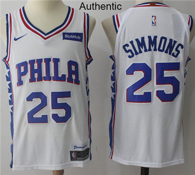 Nike 76ers #25 Ben Simmons White NBA Authentic Jersey Nike 76ers #25 Ben Simmons White NBA Authentic Jersey
