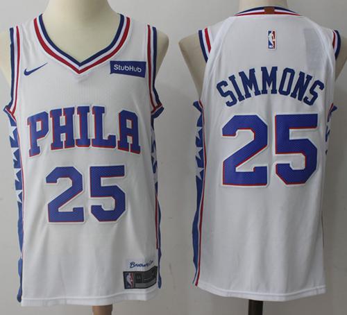 Nike 76ers #25 Ben Simmons White Stitched NBA Jersey Nike 76ers #25 Ben Simmons White Stitched NBA Jersey