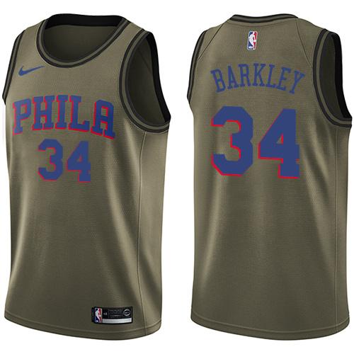 Nike 76ers #34 Charles Barkley Green Salute to Service Youth NBA Swingman Jersey Nike 76ers #34 Charles Barkley Green Salute to Service Youth NBA Swingman Jersey