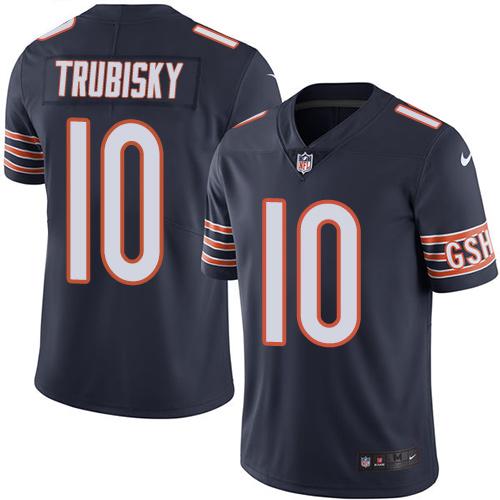Nike Bears #10 Mitchell Trubisky Navy Blue Youth Stitched NFL Limited Rush Jersey Nike Bears #10 Mitchell Trubisky Navy Blue Youth Stitched NFL Limited Rush Jersey