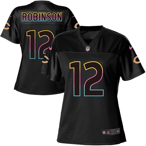 Nike Bears #12 Allen Robinson Black Women's NFL Fashion Game Jersey Nike Bears #12 Allen Robinson Black Women's NFL Fashion Game Jersey