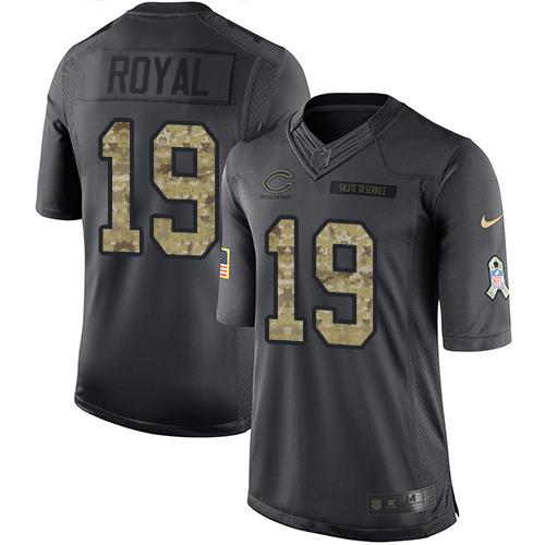 Nike Bears #19 Eddie Royal Black Men's Stitched NFL Limited 2016 Salute to Service Jersey Nike Bears #19 Eddie Royal Black Men's Stitched NFL Limited 2016 Salute to Service Jersey