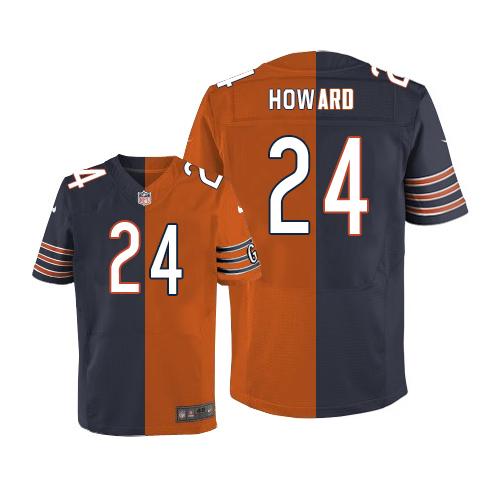 Nike Bears #24 Jordan Howard Navy Blue Orange Men's Stitched NFL Elite Split Jersey Nike Bears #24 Jordan Howard Navy Blue Orange Men's Stitched NFL Elite Split Jersey