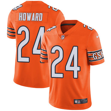 Nike Bears #24 Jordan Howard Orange Men's Stitched NFL Limited Rush Jersey Nike Bears #24 Jordan Howard Orange Men's Stitched NFL Limited Rush Jersey