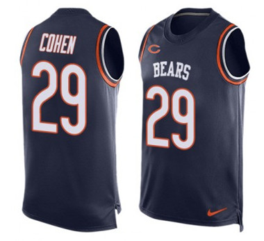 Nike Bears #29 Tarik Cohen Navy Blue Team Color Men's Stitched NFL Limited Tank Top Jersey Nike Bears #29 Tarik Cohen Navy Blue Team Color Men's Stitched NFL Limited Tank Top Jersey