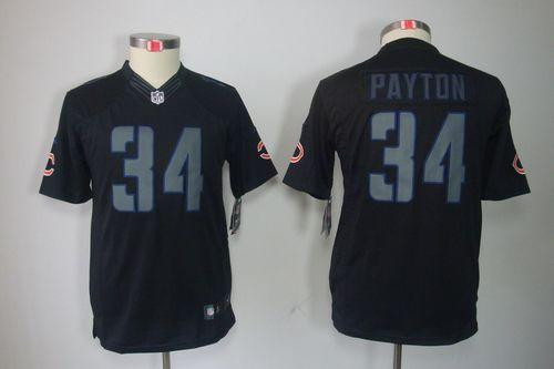 Nike Bears #34 Walter Payton Black Impact Youth Stitched NFL Limited Jersey Nike Bears #34 Walter Payton Black Impact Youth Stitched NFL Limited Jersey