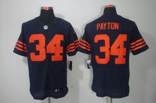 Nike Bears #34 Walter Payton Navy Blue Alternate Men's Stitched NFL Elite Jersey