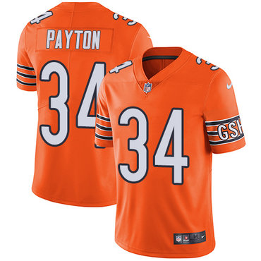 Nike Bears #34 Walter Payton Orange Men's Stitched NFL Limited Rush Jersey Nike Bears #34 Walter Payton Orange Men's Stitched NFL Limited Rush Jersey