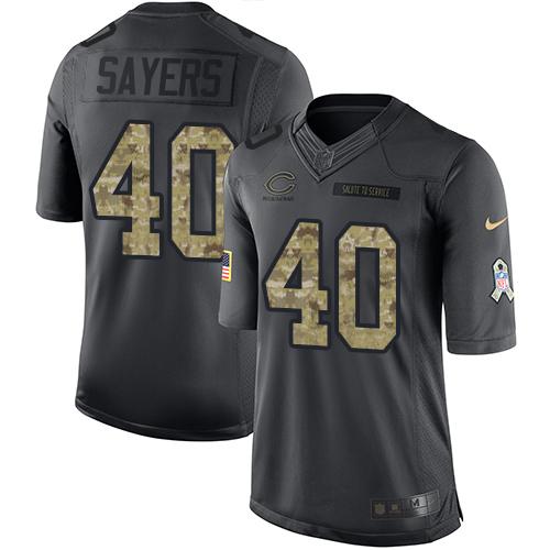 Nike Bears #40 Gale Sayers Black Men's Stitched NFL Limited 2016 Salute to Service Jersey Nike Bears #40 Gale Sayers Black Men's Stitched NFL Limited 2016 Salute to Service Jersey