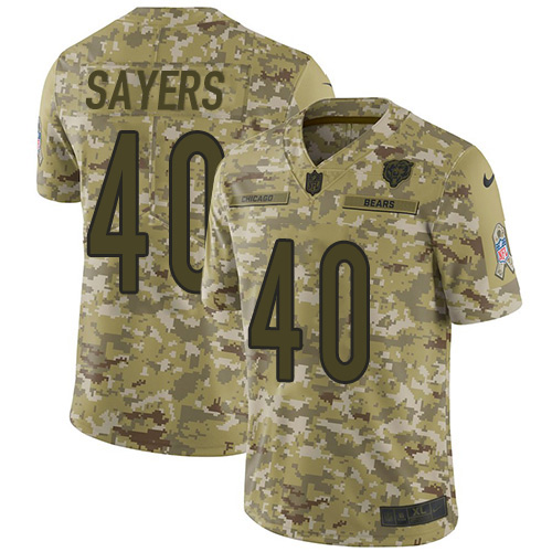Nike Bears #40 Gale Sayers Camo Men's Stitched NFL Limited 2018 Salute To Service Jersey Nike Bears #40 Gale Sayers Camo Men's Stitched NFL Limited 2018 Salute To Service Jersey