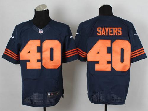 Nike Bears #40 Gale Sayers Navy Blue Alternate Men's Stitched NFL Elite Jersey