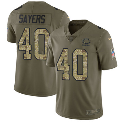 Nike Bears #40 Gale Sayers Olive Camo Men's Stitched NFL Limited 2017 Salute To Service Jersey Nike Bears #40 Gale Sayers Olive Camo Men's Stitched NFL Limited 2017 Salute To Service Jersey