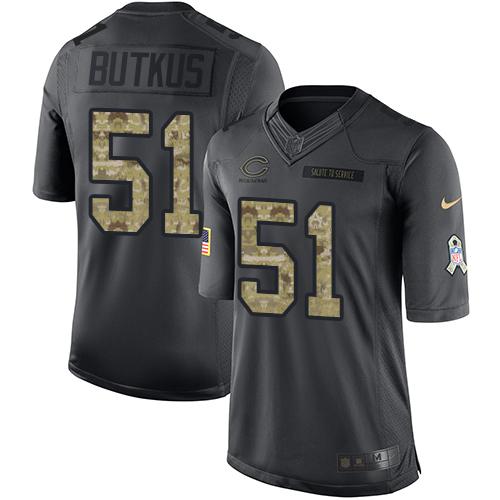 Nike Bears #51 Dick Butkus Black Men's Stitched NFL Limited 2016 Salute to Service Jersey Nike Bears #51 Dick Butkus Black Men's Stitched NFL Limited 2016 Salute to Service Jersey